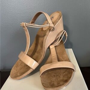 Brand new nude style and co wedge